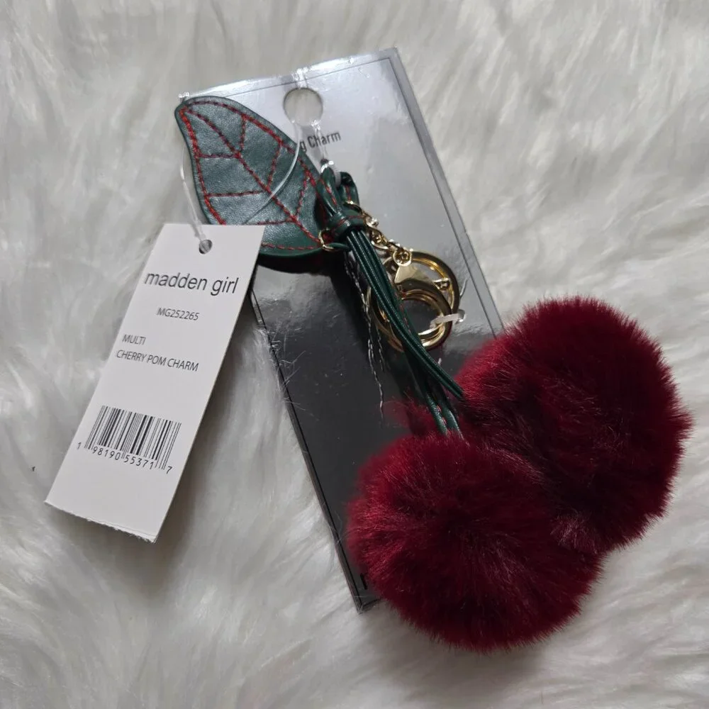 Madden Girl Plush Cherry Bag Charm